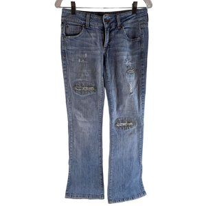 S-Marque Women Low Rise Blue Jeans Size 3 Distressed Style Pants